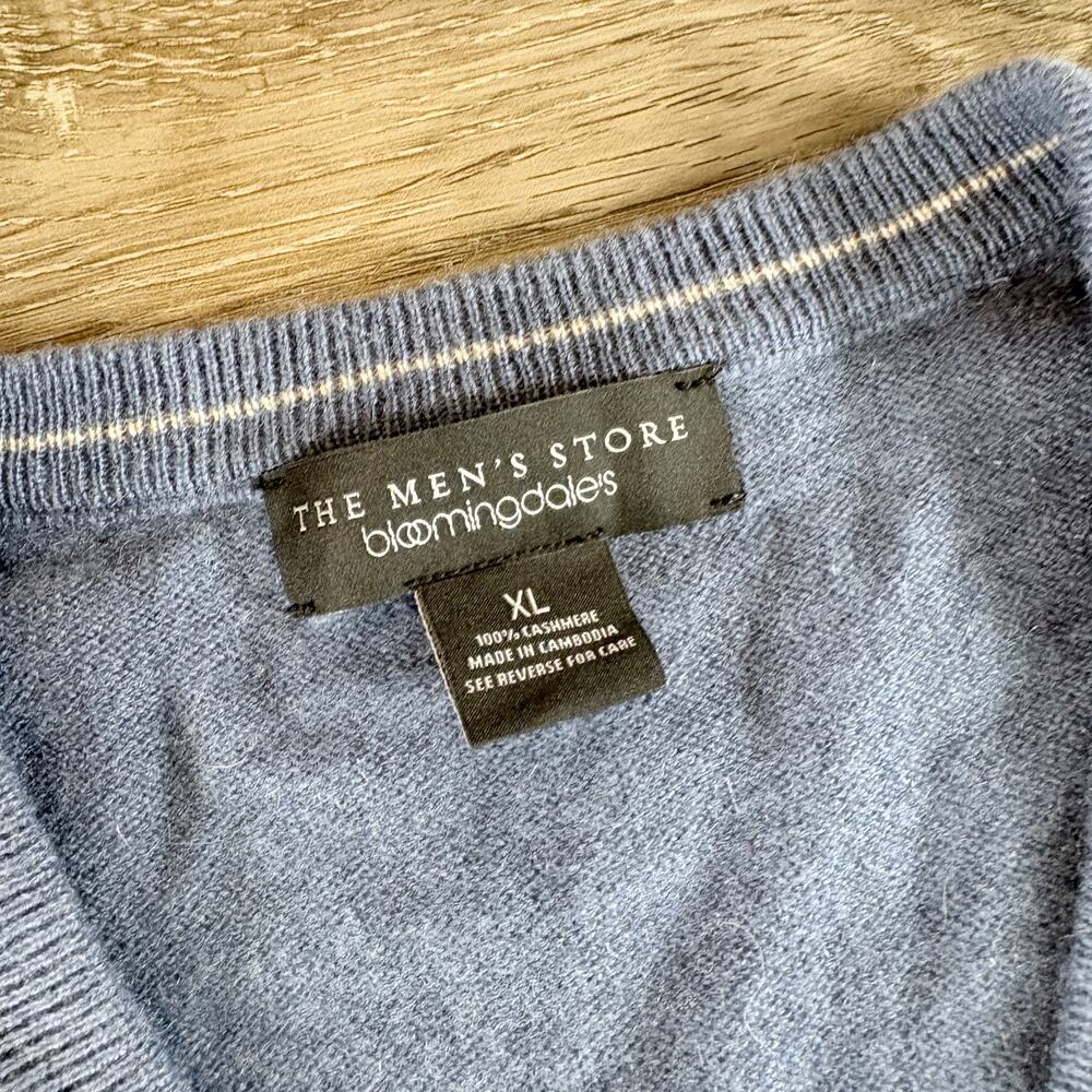 The Men's Store Bloomingdale's Cashmere Sweater Crewneck Light Blue Size XL - Picture 4 of 7